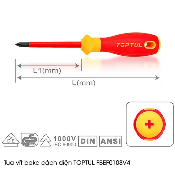 Tua vít bake cách điện TOPTUL FBEF0108V4